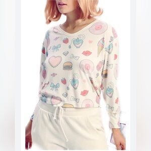 Wildfox Emoji Print Babysitter Tee